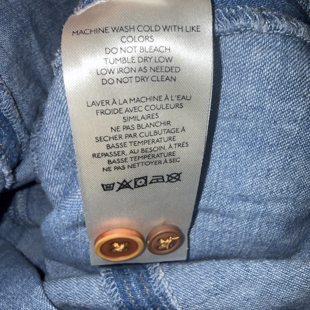 MAEVE By Anthropologie Coastal Cowgirl Button Front Corset Halter Denim Dress 2 - Picture 6 of 12